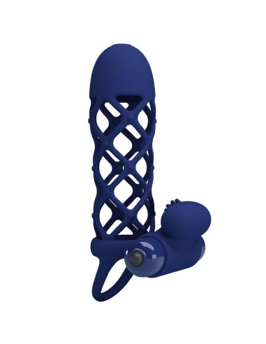 PRETTY LOVE GIANN ANILLO VIBRADOR CON FUNDA DE SILICONA AZUL