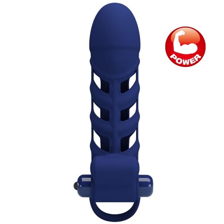 PRETTY LOVE ALTAF ANILLO VIBRADOR CON FUNDA DE SILICONA AZUL