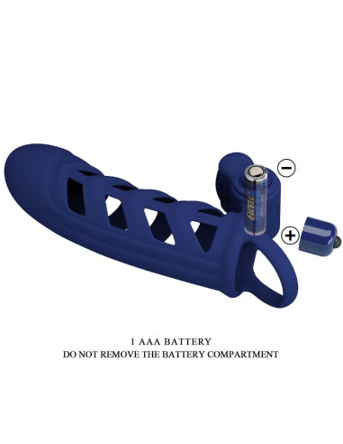 PRETTY LOVE ALTAF ANILLO VIBRADOR CON FUNDA DE SILICONA AZUL