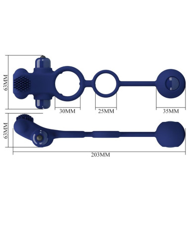 PRETTY LOVE REMINGTON DOBLE ANILLO VIBRADOR CON PLUG AZUL