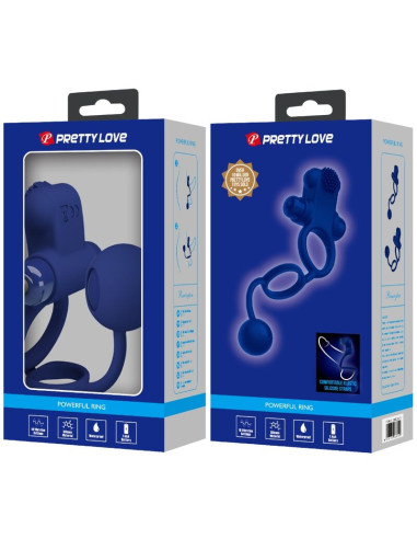 PRETTY LOVE REMINGTON DOBLE ANILLO VIBRADOR CON PLUG AZUL