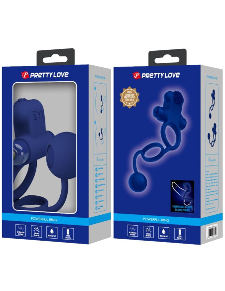 PRETTY LOVE REMINGTON DOBLE ANILLO VIBRADOR CON PLUG AZUL PRETTY LOVE REMINGTON DOBLE ANILLO VIBRADOR CON PLUG AZUL