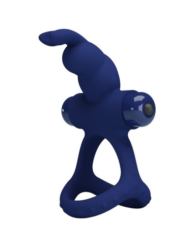PRETTY LOVE LUCHITO DOBLE ANILLO VIBRADOR RABBIT AZUL