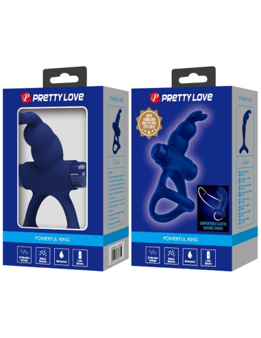 PRETTY LOVE LUCHITO DOBLE ANILLO VIBRADOR RABBIT AZUL