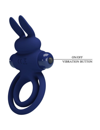 PRETTY LOVE DAREY DOBLE ANILLO VIBRADOR RABBIT AZUL