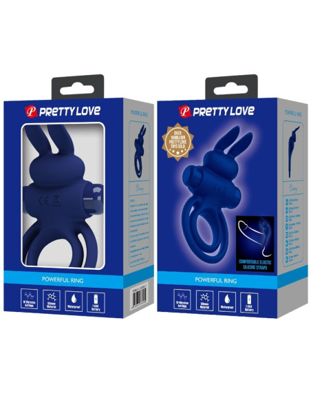 PRETTY LOVE DAREY DOBLE ANILLO VIBRADOR RABBIT AZUL