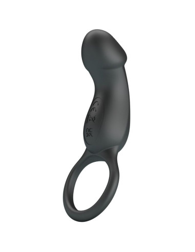 PRETTY LOVE TRAE ANILLO VIBRADOR CON ESTIMULADOR NEGRO