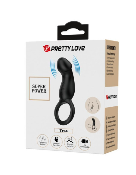 PRETTY LOVE TRAE ANILLO VIBRADOR CON ESTIMULADOR NEGRO PRETTY LOVE TRAE ANILLO VIBRADOR CON ESTIMULADOR NEGRO