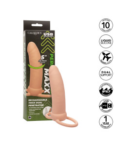 CALEXOTICS MAXX DOBLE PENETRADOR GRUESO 10 VIBRACIONES NATURAL 2