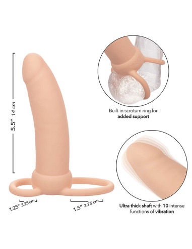 CALEXOTICS MAXX DOBLE PENETRADOR GRUESO 10 VIBRACIONES NATURAL