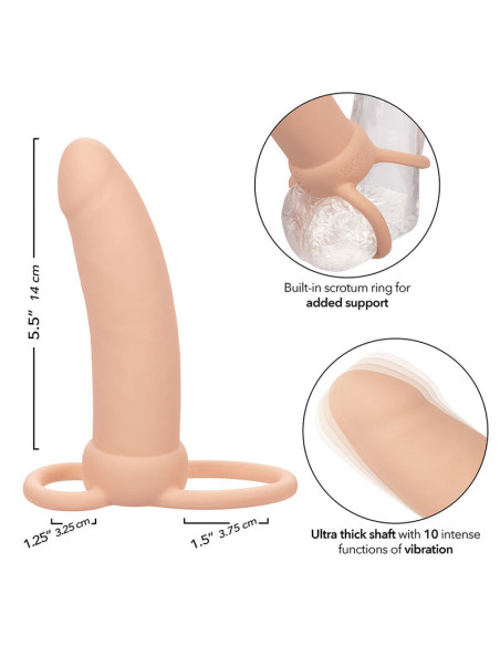 CALEXOTICS MAXX DOBLE PENETRADOR GRUESO 10 VIBRACIONES NATURAL