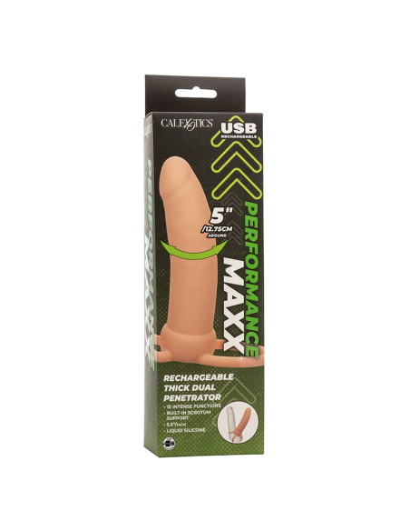 CALEXOTICS MAXX DOBLE PENETRADOR GRUESO 10 VIBRACIONES NATURAL