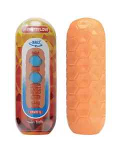 PRETTY LOVE TWIN BALLS MASTURBADOR MASCULINO NARANJA