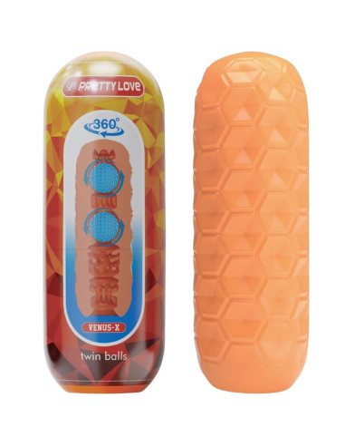 PRETTY LOVE TWIN BALLS MASTURBADOR MASCULINO NARANJA