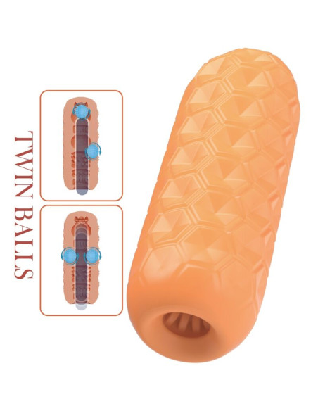 PRETTY LOVE TWIN BALLS MASTURBADOR MASCULINO NARANJA PRETTY LOVE TWIN BALLS MASTURBADOR MASCULINO NARANJA
