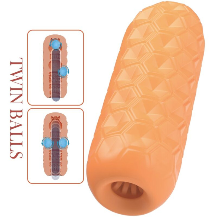 PRETTY LOVE TWIN BALLS MASTURBADOR MASCULINO NARANJA