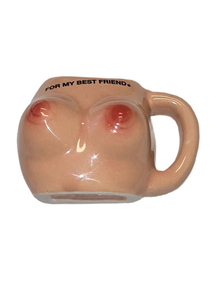 DIABLO PICANTE IMAN DE PECHOS EN TAZA CERAMICA aFOR MY BEST FRIENDa