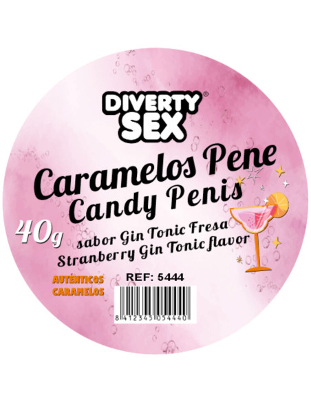 DIABLO PICANTE 20 CARAMELOS CON FORMA DE PENE CON SABOR GIN TONIC