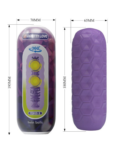PRETTY LOVE TWIN BALLS MASTURBADOR MASCULINO MORADO