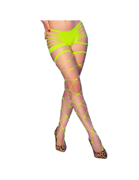 CHILIROSE CR 4867 MEDIAS DE REJILLA CON AGUJEROS VERDE NEAN
