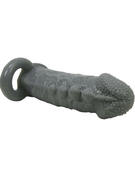 PRETTY LOVE FUNDA REALISTICA ALARGADORA Y RETARDANTE PARA PENE GRIS
