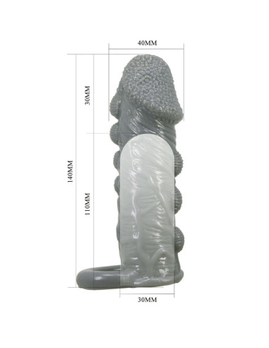 PRETTY LOVE FUNDA REALISTICA ALARGADORA Y RETARDANTE PARA PENE GRIS