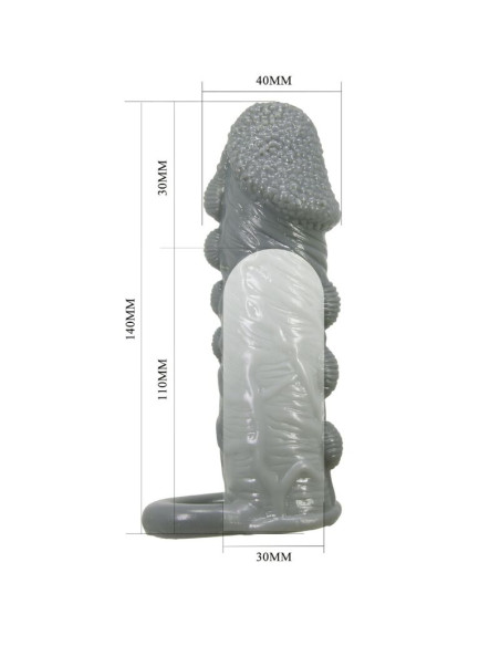 PRETTY LOVE FUNDA REALISTICA ALARGADORA Y RETARDANTE PARA PENE GRIS
