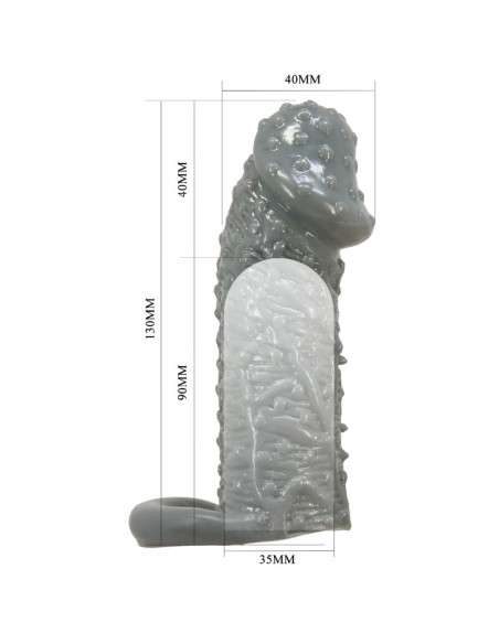 PRETTY LOVE FUNDA REALISTICA ALARGADORA Y RETARDANTE PARA PENE MODELO 2 GRIS PRETTY LOVE FUNDA REALISTICA ALARGADORA Y RETARDANTE PARA PENE MODELO 2 GRIS