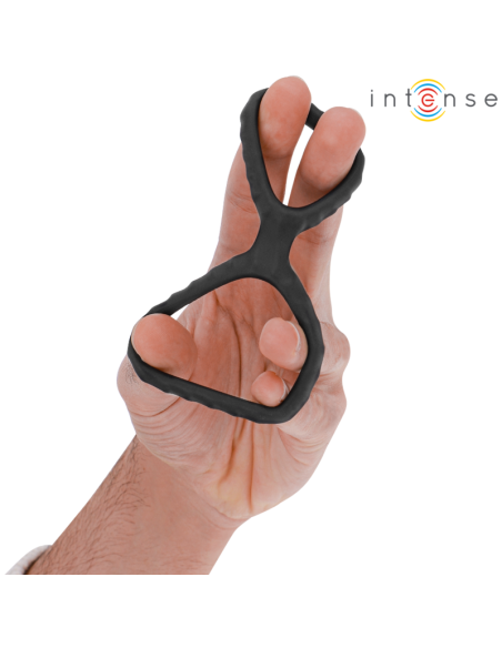 INTENSE DEWEY ANILLO DOBLE PARA PENE SILICONA NEGRO MODELO 2 INTENSE DEWEY ANILLO DOBLE PARA PENE SILICONA NEGRO MODELO 2
