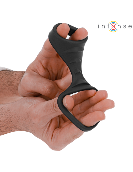 INTENSE THEO ANILLO DOBLE PARA PENE SILICONA NEGRO MODELO 3 INTENSE THEO ANILLO DOBLE PARA PENE SILICONA NEGRO MODELO 3