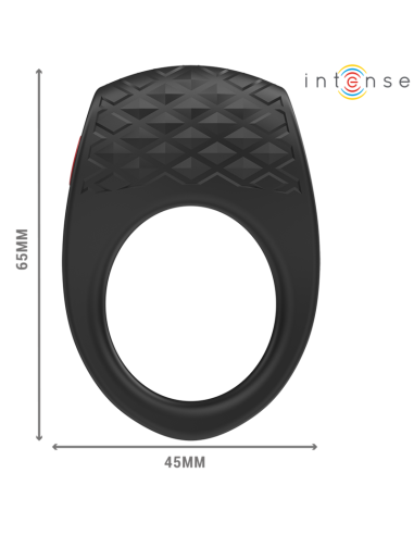 INTENSE CLOVER ANILLO VIBRADOR PENE 10 VIBRACIONES NEGRO