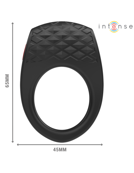 INTENSE CLOVER ANILLO VIBRADOR PENE 10 VIBRACIONES NEGRO