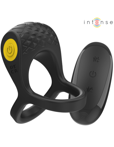 INTENSE ALEX ANILLO DOBLE VIBRADOR PENE 10 VIBRACIONES NEGRO