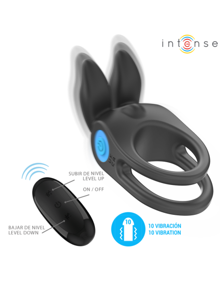 INTENSE SAM ANILLO DOBLE VIBRADOR PENE 10 VIBRACIONES NEGRO INTENSE SAM ANILLO DOBLE VIBRADOR PENE 10 VIBRACIONES NEGRO