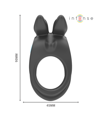 INTENSE SAM ANILLO DOBLE VIBRADOR PENE 10 VIBRACIONES NEGRO