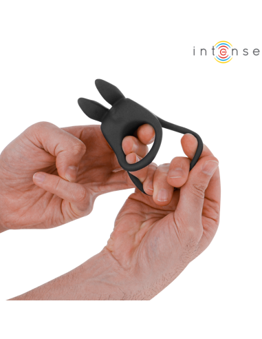 INTENSE SAM ANILLO DOBLE VIBRADOR PENE 10 VIBRACIONES NEGRO