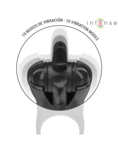 INTENSE MABEL ANILLO VIBRADOR 10 VIBRACIONES CON ESTIMULADOR DE CLITORIS NEGRO 2