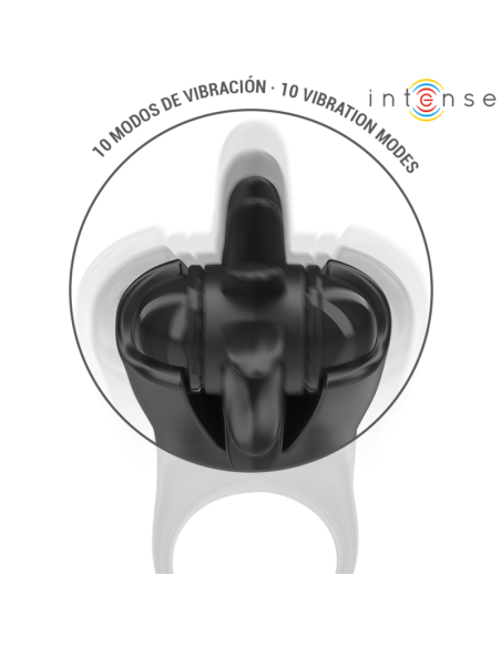 INTENSE MABEL ANILLO VIBRADOR 10 VIBRACIONES CON ESTIMULADOR DE CLITORIS NEGRO INTENSE MABEL ANILLO VIBRADOR 10 VIBRACIONES CON ESTIMULADOR DE CLITORIS NEGRO