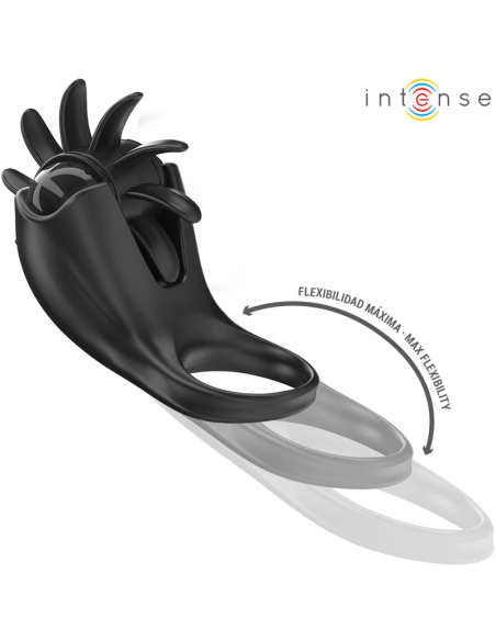 INTENSE MABEL ANILLO VIBRADOR 10 VIBRACIONES CON ESTIMULADOR DE CLITORIS NEGRO INTENSE MABEL ANILLO VIBRADOR 10 VIBRACIONES CON ESTIMULADOR DE CLITORIS NEGRO