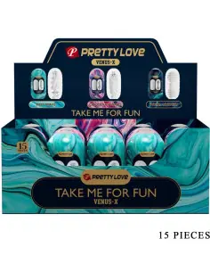 PRETTY LOVE VENUS X 15 MASTURBADORES MASCULINOS SILICONA BLANCO