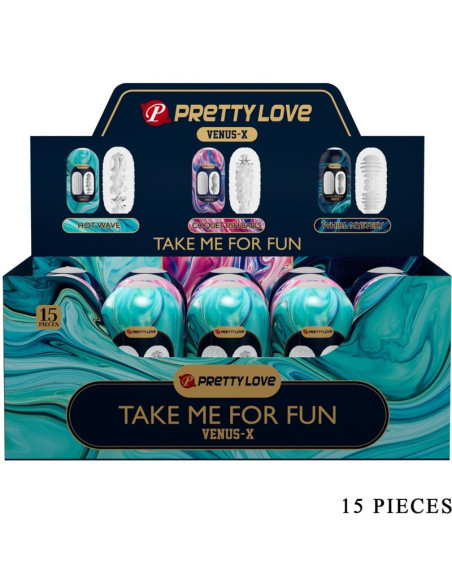 PRETTY LOVE VENUS X 15 MASTURBADORES MASCULINOS SILICONA BLANCO