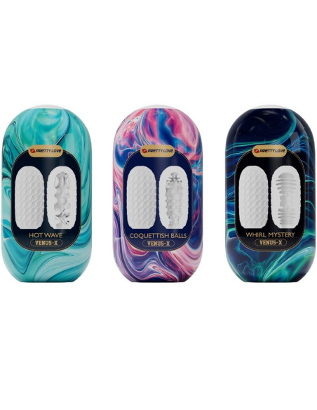 PRETTY LOVE VENUS X 15 MASTURBADORES MASCULINOS SILICONA BLANCO