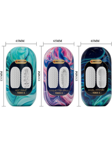 PRETTY LOVE VENUS X 15 MASTURBADORES MASCULINOS SILICONA BLANCO