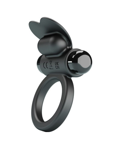 PRETTY LOVE DEBONAIRE ANILLO VIBRADOR CONEJO 10 VIBRACIONES NEGRO