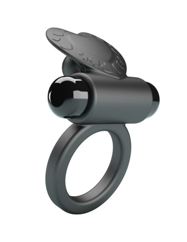 PRETTY LOVE DEBONAIRE ANILLO VIBRADOR CONEJO 10 VIBRACIONES NEGRO