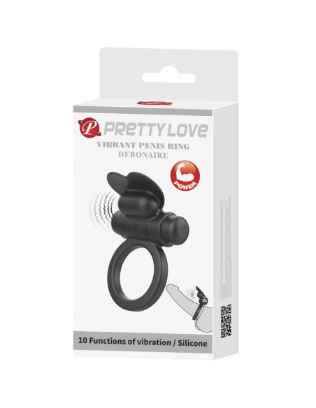 PRETTY LOVE DEBONAIRE ANILLO VIBRADOR CONEJO 10 VIBRACIONES NEGRO PRETTY LOVE DEBONAIRE ANILLO VIBRADOR CONEJO 10 VIBRACIONES NEGRO