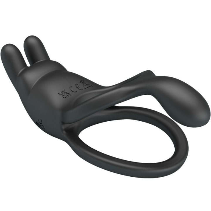 PRETTY LOVE SETH DOBLE ANILLO VIBRADOR RABBIT 7 VIBRACIONES NEGRO
