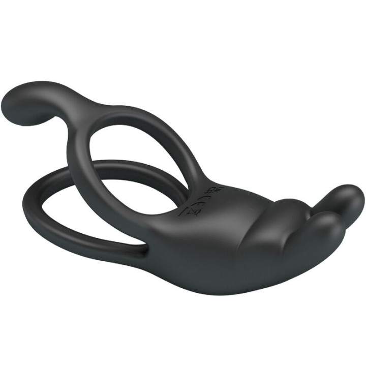 PRETTY LOVE SETH DOBLE ANILLO VIBRADOR RABBIT 7 VIBRACIONES NEGRO