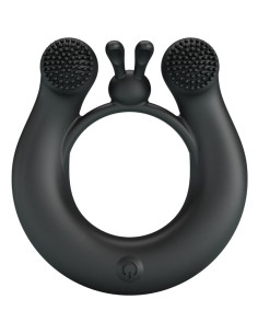 PRETTY LOVE DAHLIA ANILLO VIBRADOR ESTIMULADOR DE CLITOIS 12 VIBRACIONES NEGRO