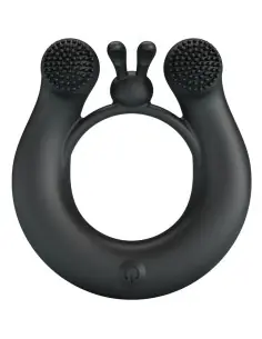 PRETTY LOVE DAHLIA ANILLO VIBRADOR ESTIMULADOR DE CLITOIS 12 VIBRACIONES NEGRO